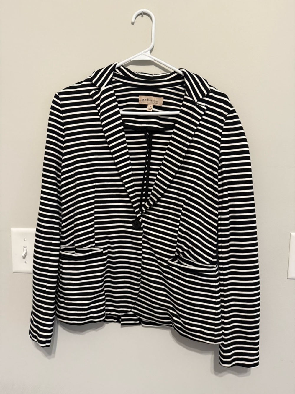 Philosophy Black and White Striped Blazer